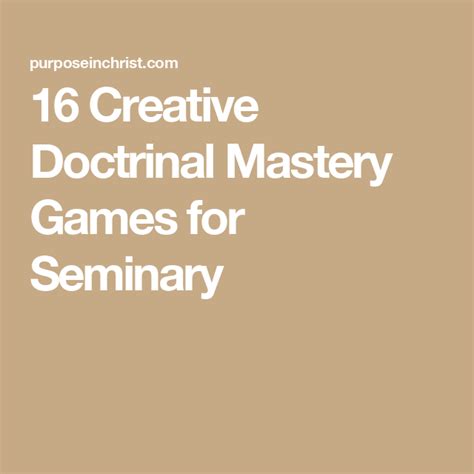 doctrinal mastery games|16 Creative Doctrinal Mastery Games for Seminary.
